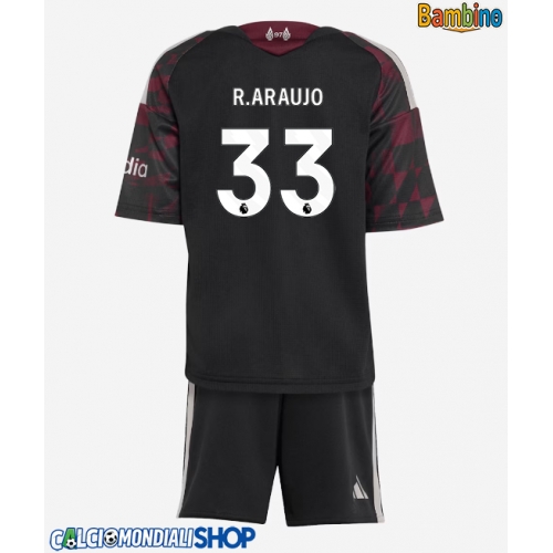 Maglie da calcio Liverpool Ronald Araujo #33 Terza Maglia Bambino 2026-27 Manica Corta + Pantaloni corti)